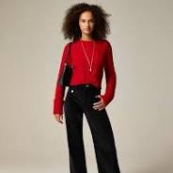 J.Crew Wide Leg Velvet Sailor Trouser Black - Picture 1 of 7